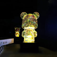 3D Firework Bear LED Night Light Christmas gift