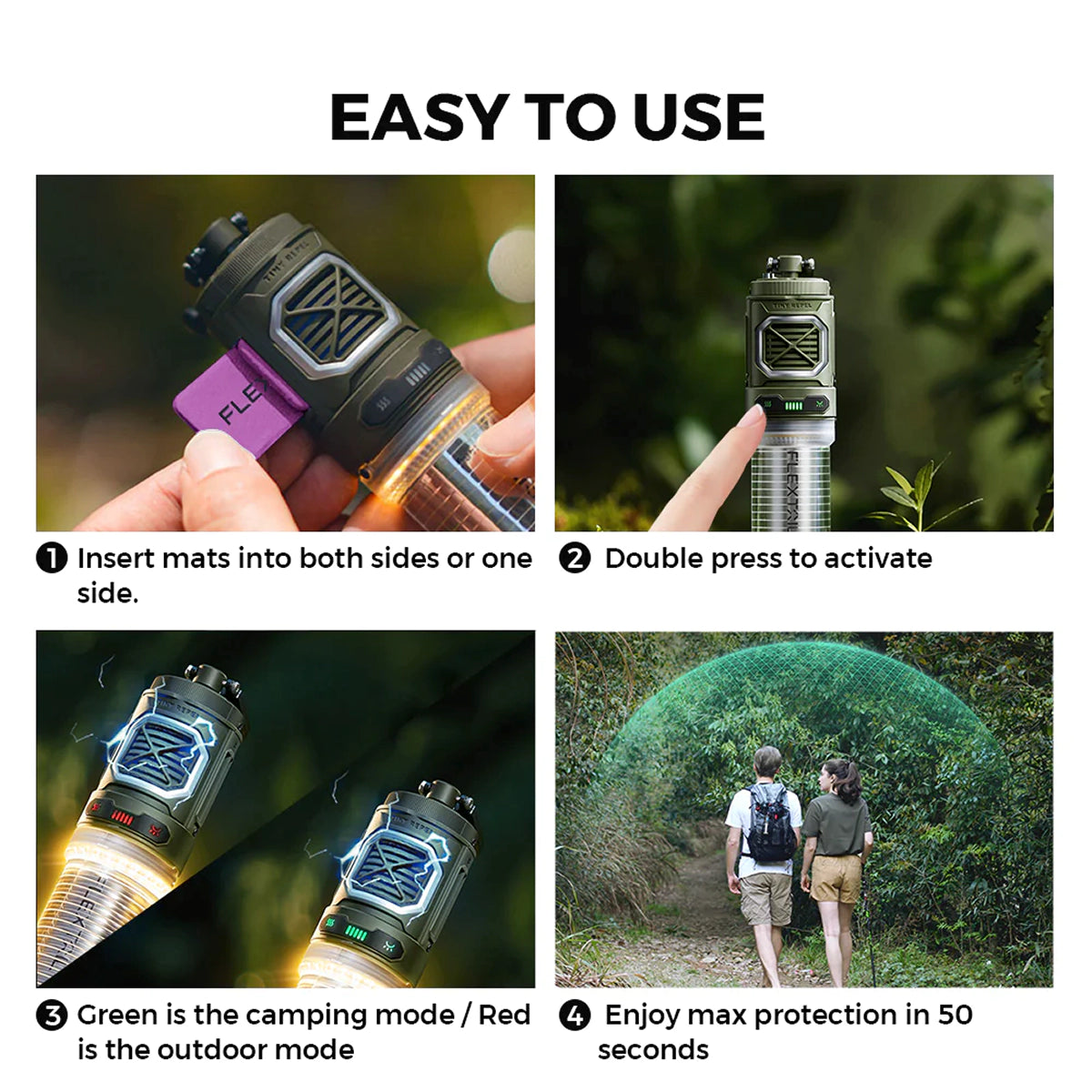 FLEXTAIL™ 2-in-1 Outdoor Mosquito Repellent With Camping Light