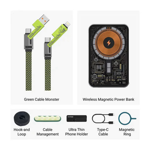 xCool Cable Monster 4-in-1 100W USB-C Charging Cable with Interchangeable Connectors