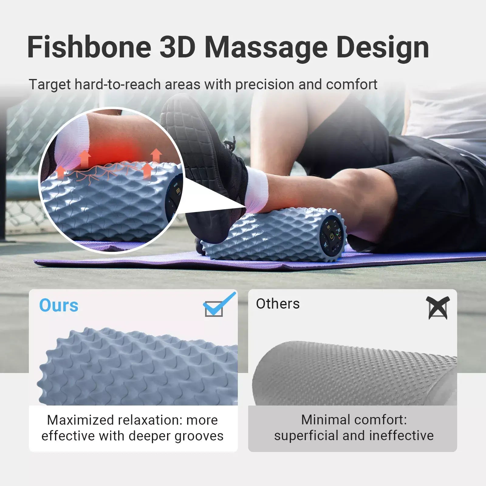 Vibrating Foam Roller for Back, Muscle Massage, Exercise, Physical Therapy