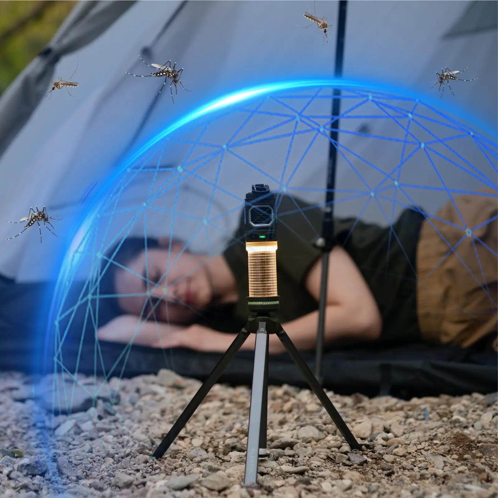 2-in-1 Outdoor Mosquito Repellent With Camping Light Cool Gadget