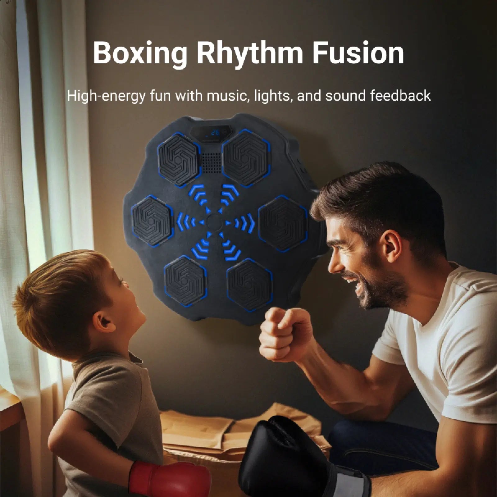 xCool Music Boxing Machine with Bluetooth & Light-Up Punching Pad, for Home Boxing