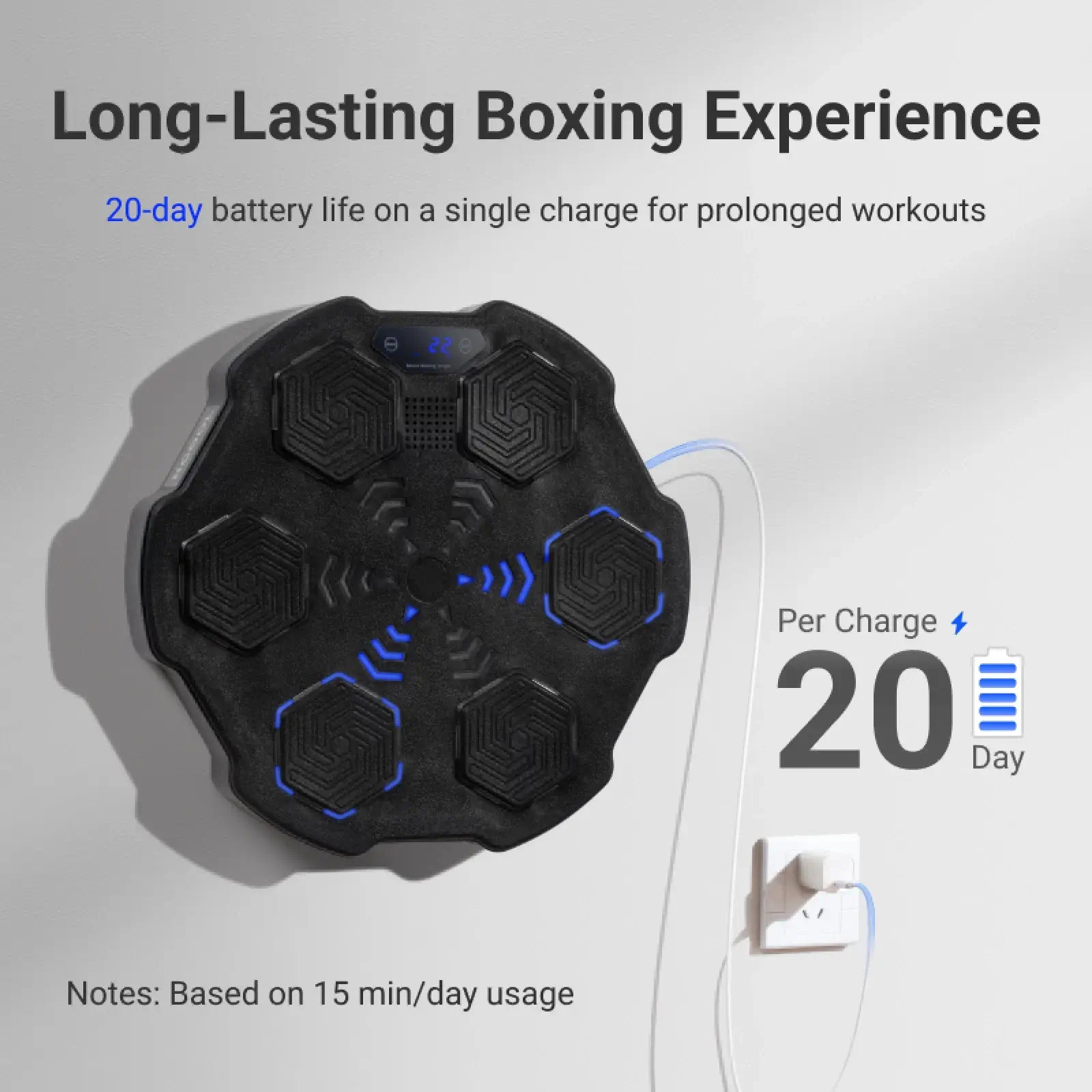 xCool Music Boxing Machine with Bluetooth & Light-Up Punching Pad, for Home Boxing