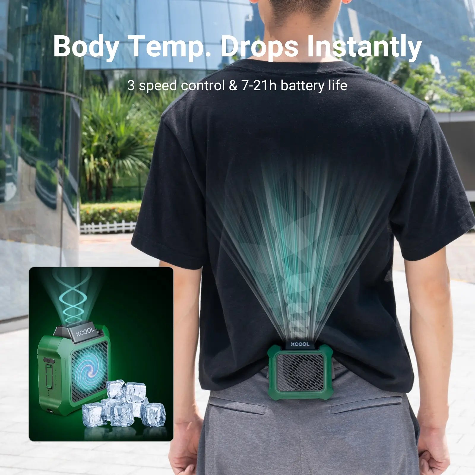 Multifunction Portable Rechargeable Waist & Neck Fan Cool Gadget