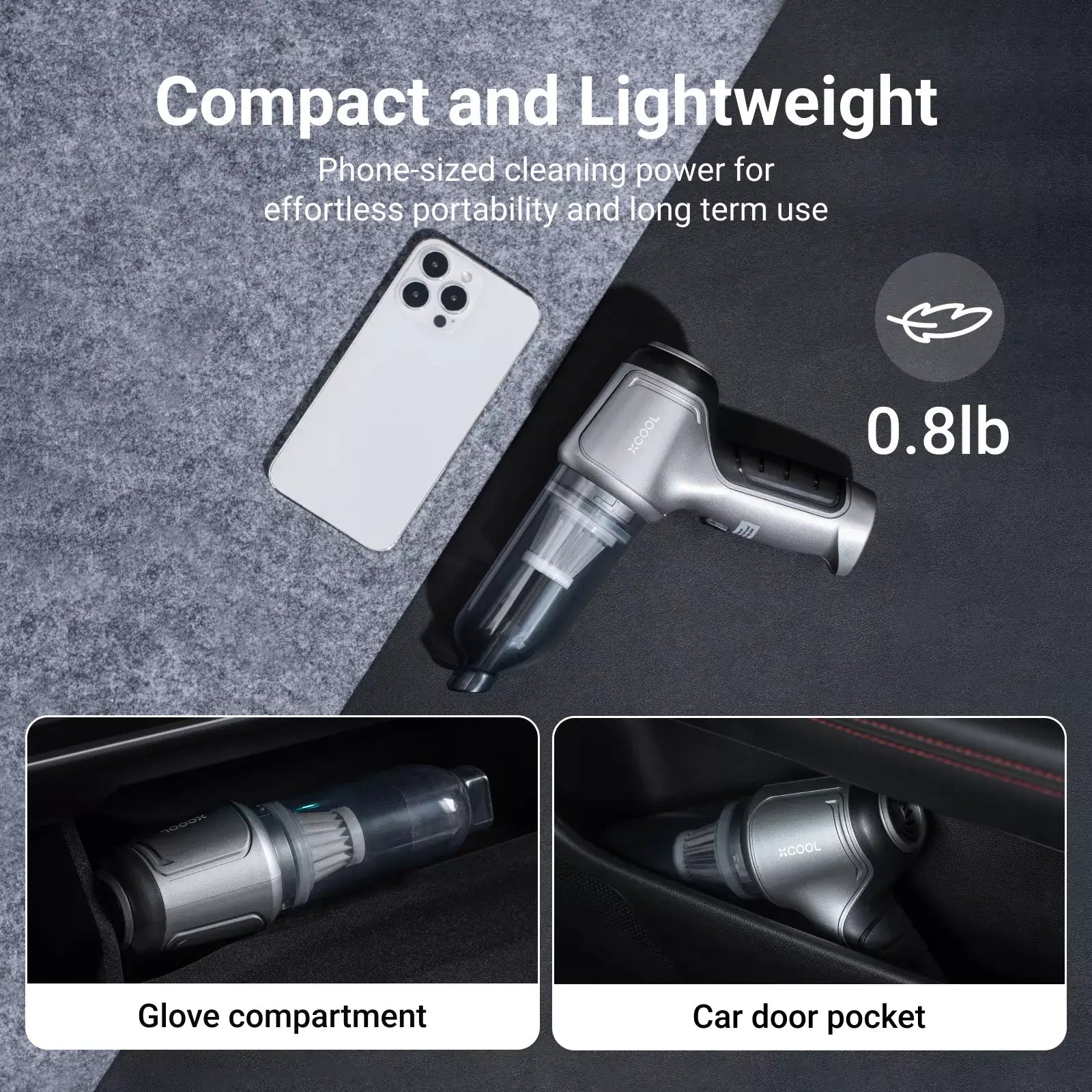 xCool Small Wireless Handheld Car Vacuum Cleaner for Car, Home, Pet