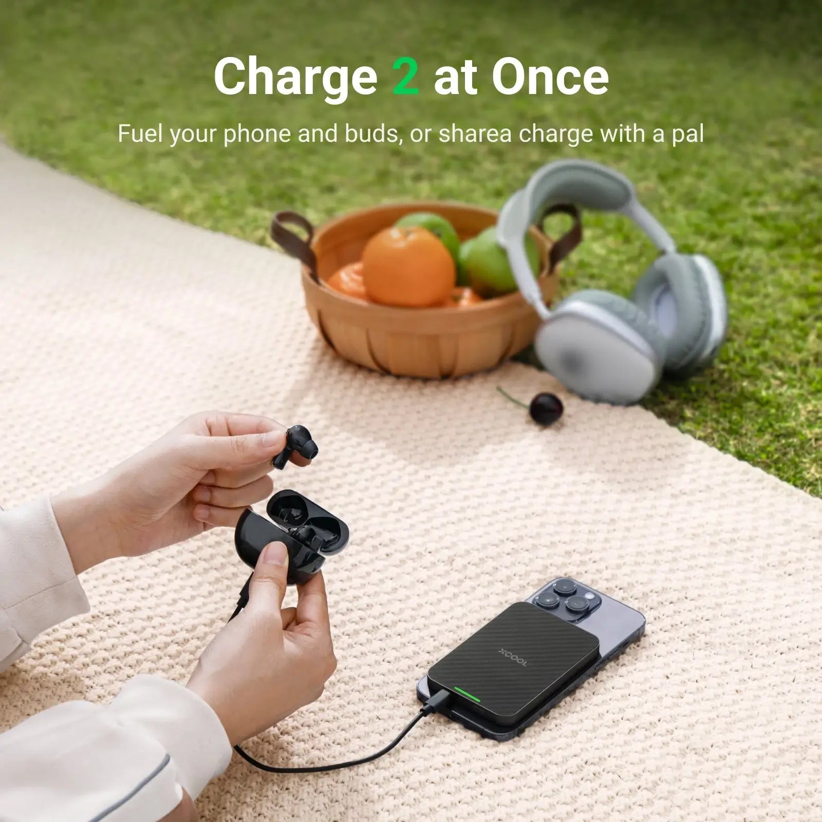 Ultra-thin Magnetic Wireless Power Bank 5000mah for Camping, Travel