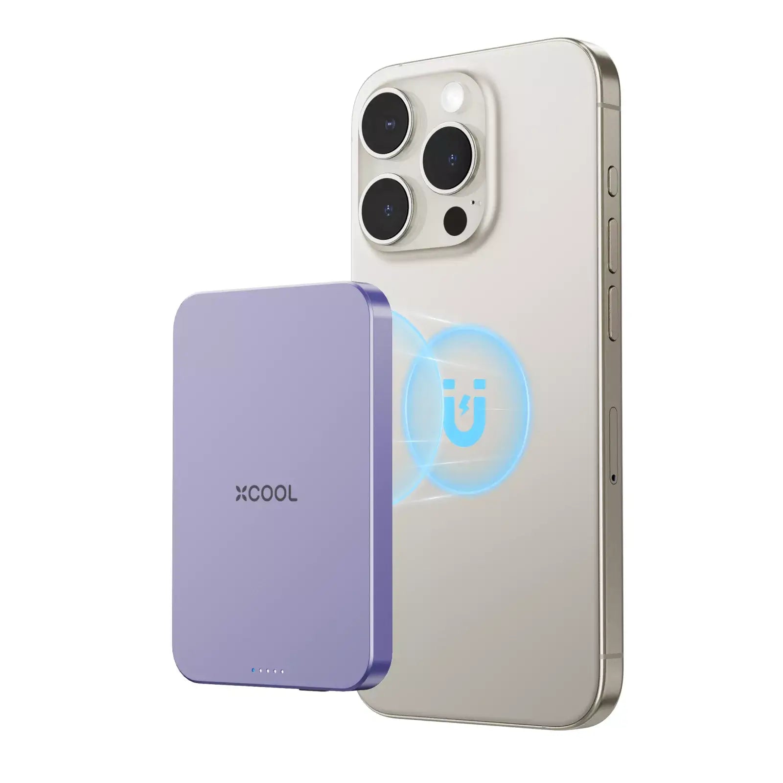 xCool 5,000mAh Ultra-Slim Magnetic Wireless Power Bank with USB-C Cable