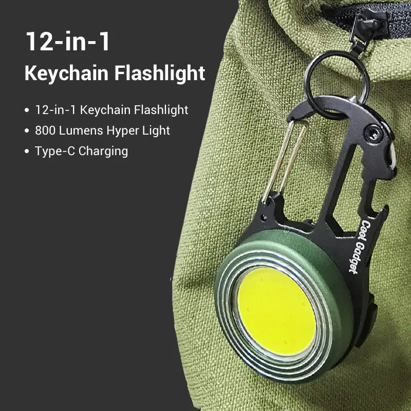 12-in-1 Multifunctional Keychain Flashlight Cool Gadget