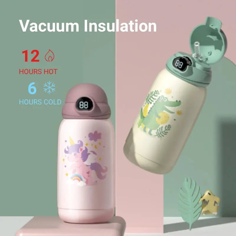 20oz Cute Water Bottle with LED Temperature Display Cool Gadget