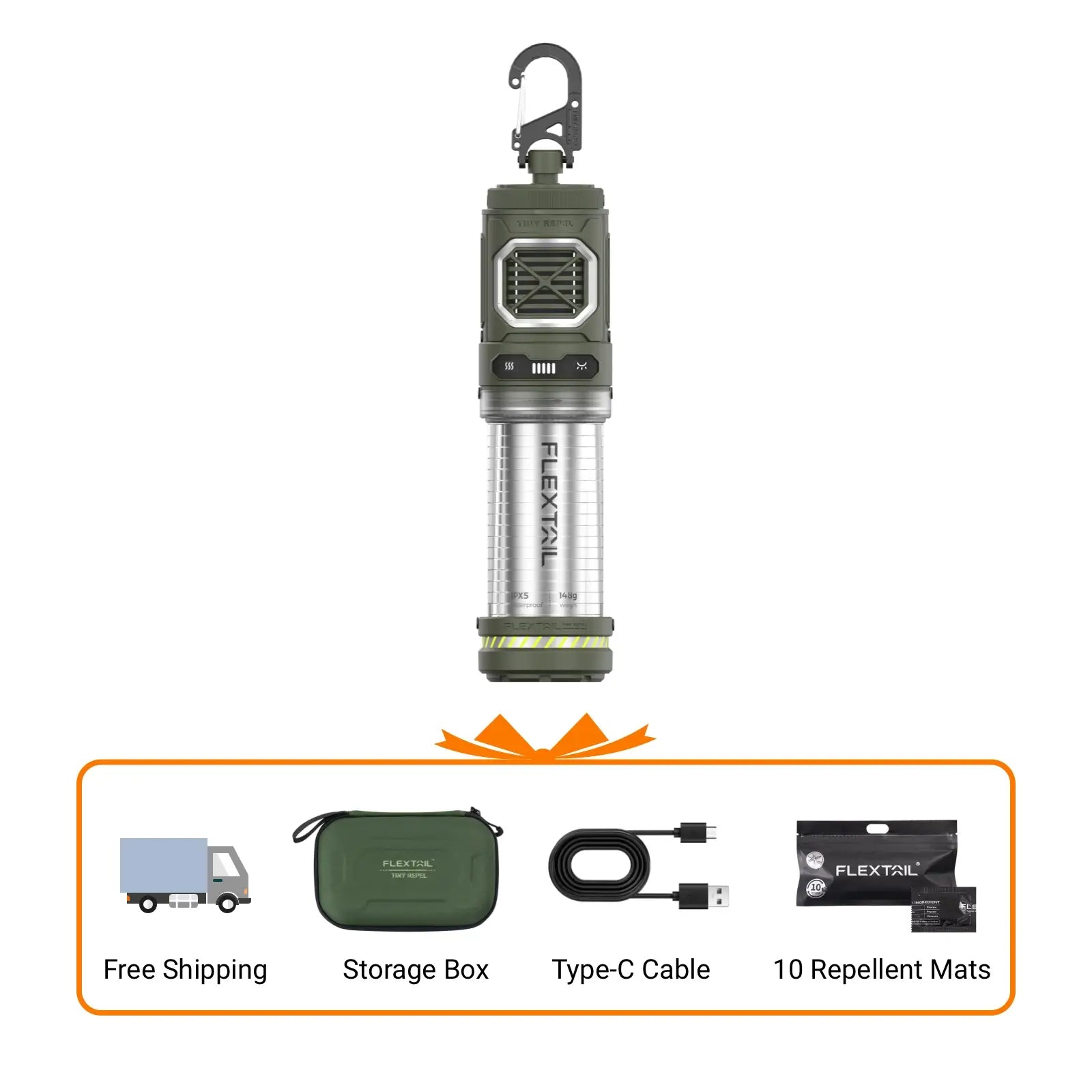 FLEXTAIL™ 2-in-1 Outdoor Mosquito Repellent With Camping Light